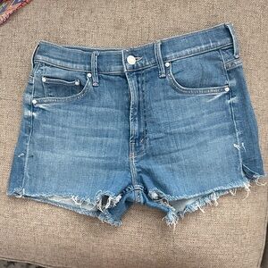 Mother Classic High-Rise Denim Shorts in Blue size 26